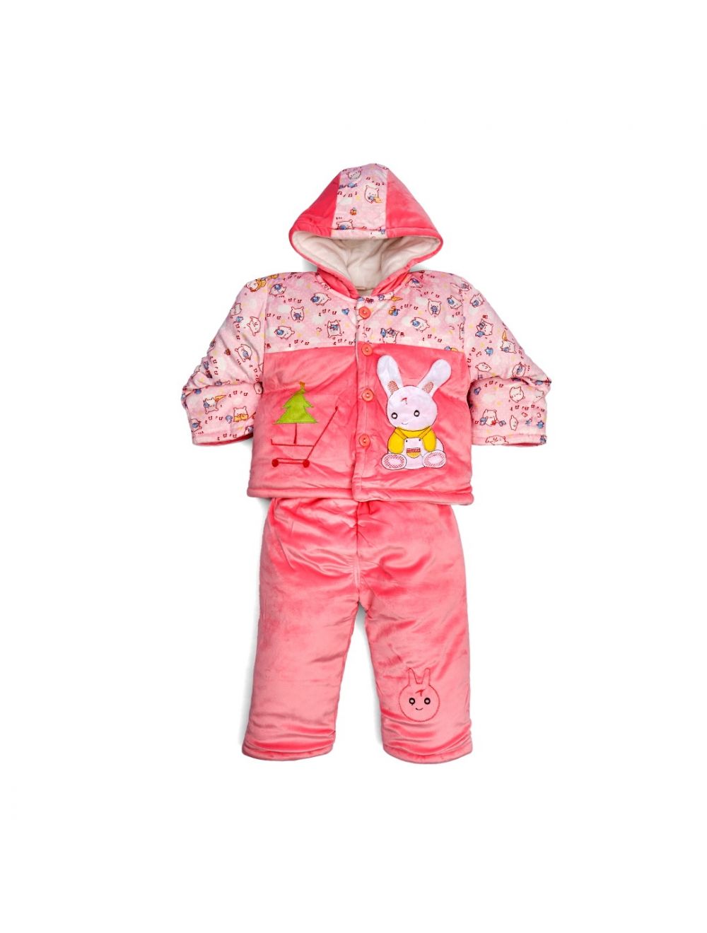Little Spark Baby Velvet Suit Rabbit Pink (6-9 Months)